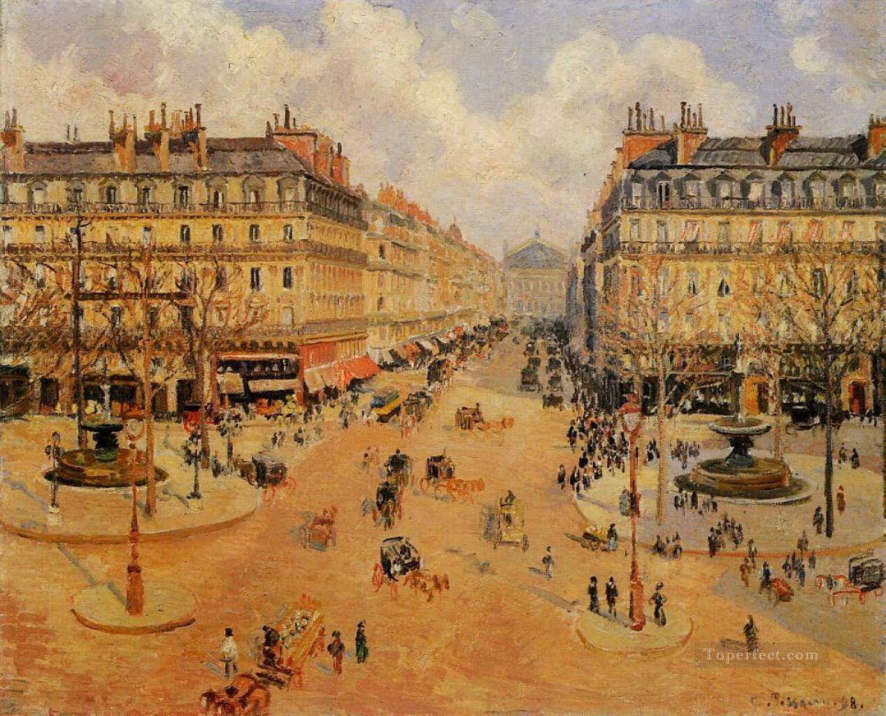 avenue de l opera morning sunshine 1898 Camille Pissarro Parisian Oil Paintings